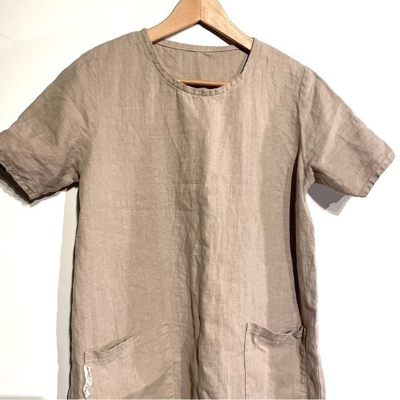 Portland Apron Company 100% Linen Tunic Apron Chef Baker Natural Linen Top - Picture 3 of 7